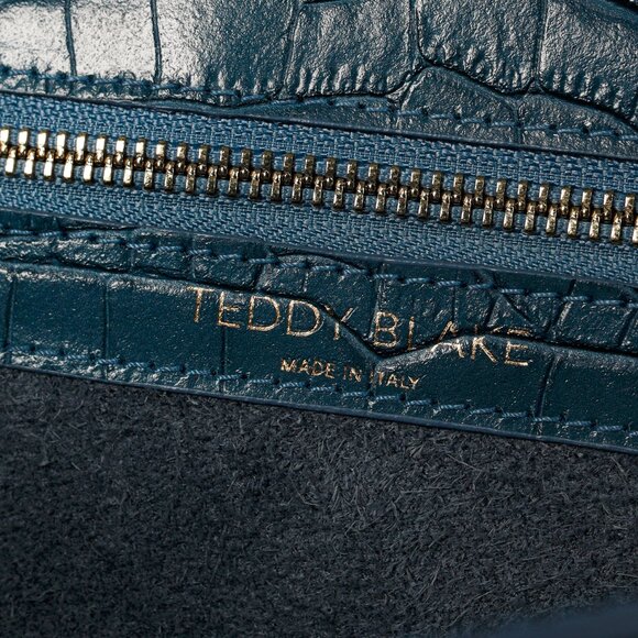 Teddy Blake Kate Croco 12" Blue Leather Tote - Picture 11 of 11